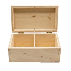 Buková krabička s vekom cinkovaný spoj a 2 priehradkami 16x9,4x8,5 cm Buková krabička s vekom cinkovaný spoj a 2 priehradkami 16x9,4x8,5 cm