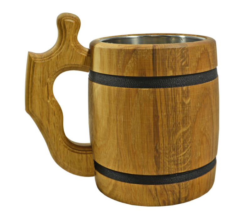 Bukový džbán na pivo nerezová vložka 14x12 cm 0,7 L Bukový džbán na pivo nerezová vložka 14x12 cm 0,7 L