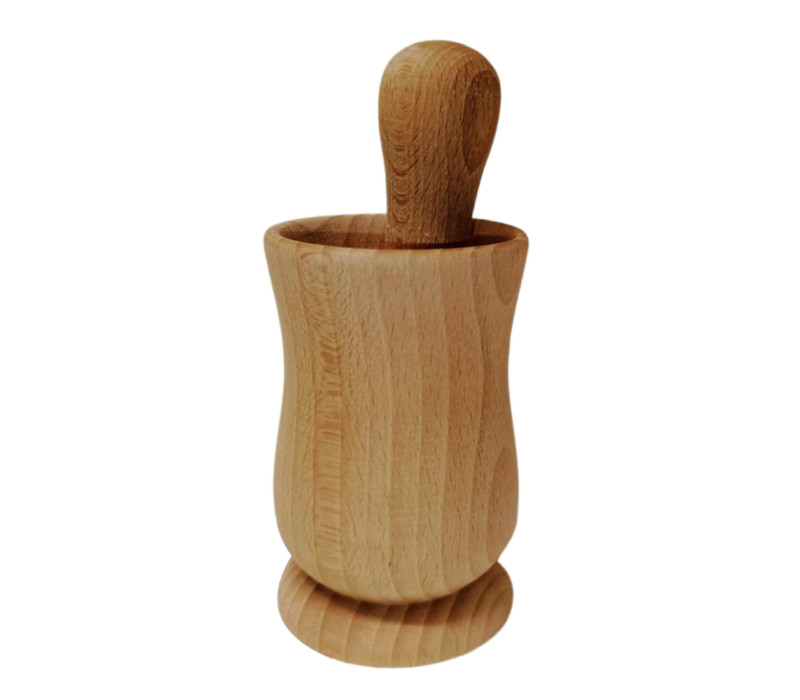 Bukový mažiar vysoký 17x7,2 cm