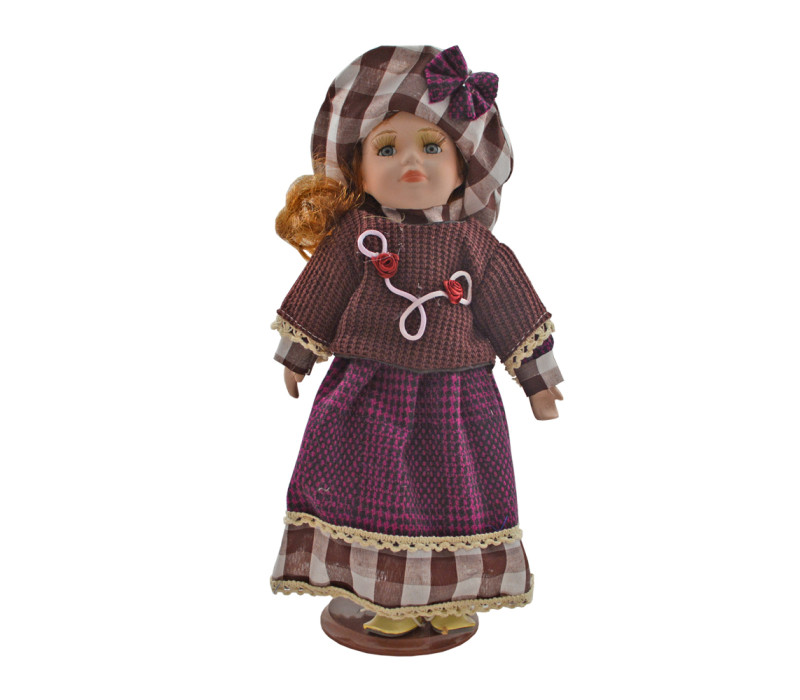 Porcelánová bábika Fialová mašlička 31 cm Porcelánová bábika Fialová mašlička 31 cm