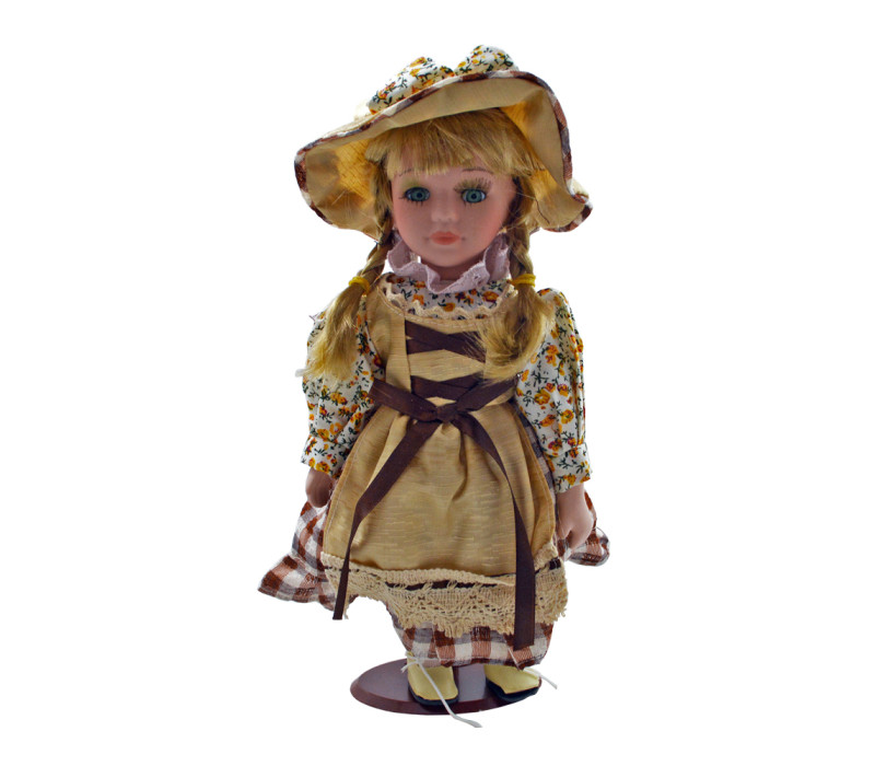 Porcelánová bábika Hnedá mašlička 31 cm Porcelánová bábika Hnedá mašlička 31 cm