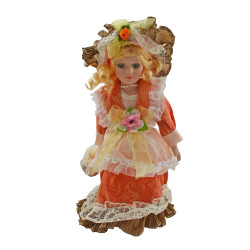 Porcelánová bábika Oranžová dvorná dáma 31 cm