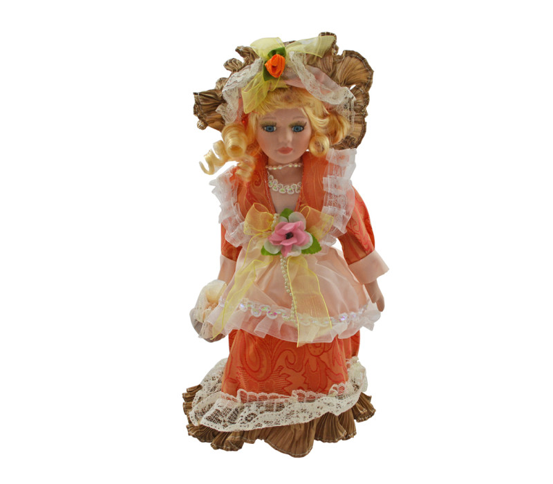 Porcelánová bábika Oranžová dvorná dáma 31 cm
