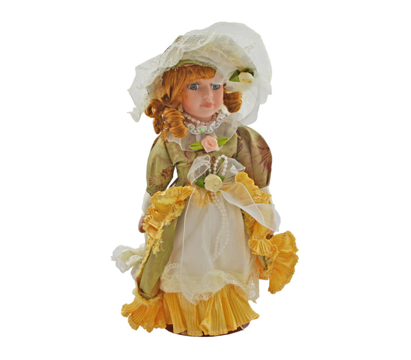 Porcelánová bábika Dvorná dáma s náhrdelníkom 31 cm