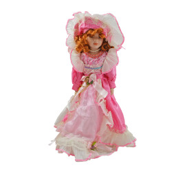 Porcelánová bábika Dvorná dáma v romantickej róbe 31 cm