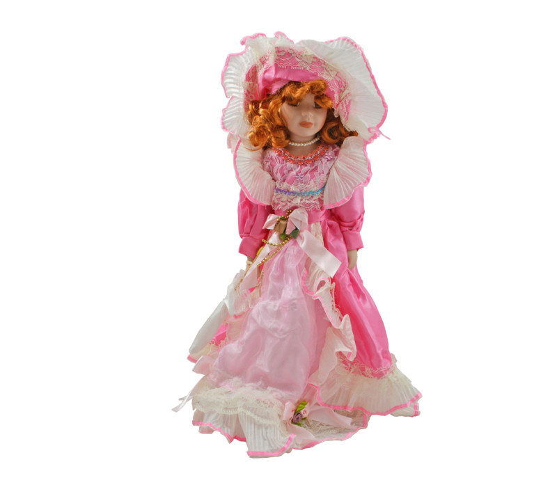 Porcelánová bábika Dvorná dáma v romantickej róbe 31 cm