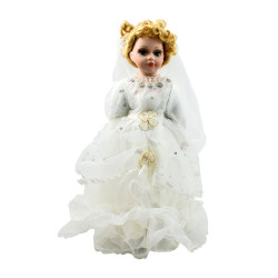 Porcelánová bábika Biela romantika 41 cm