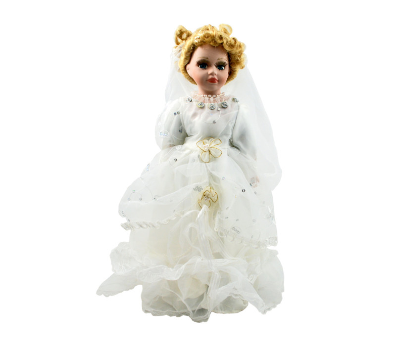 Porcelánová bábika Biela romantika 41 cm