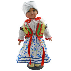 Porcelánová bábika Biela čiapka 31 cm Porcelánová bábika Biela čiapka 31 cm