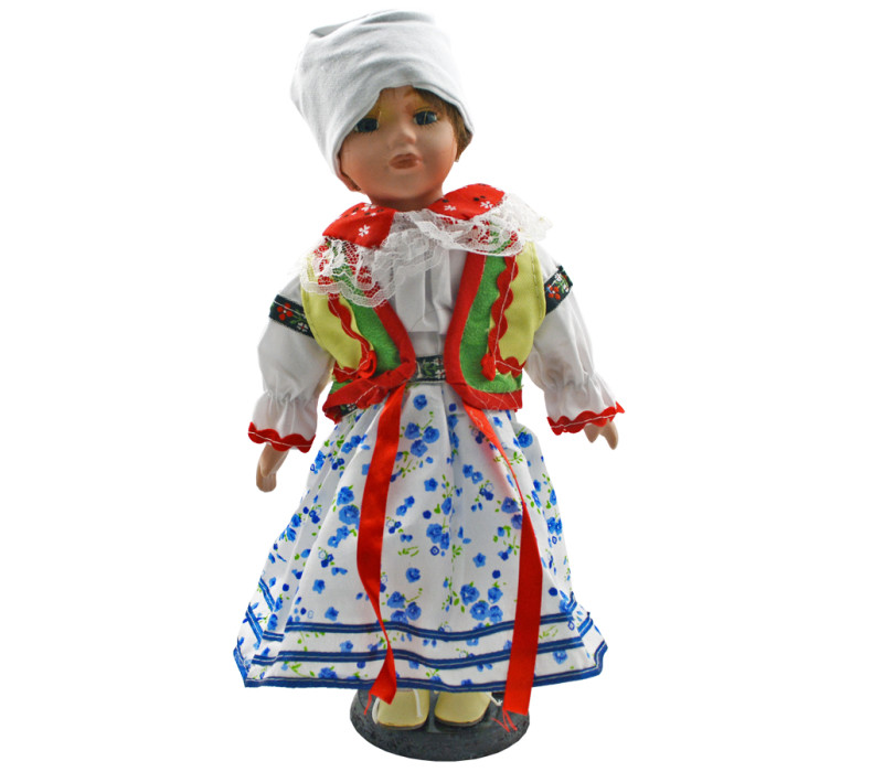 Porcelánová bábika Biela čiapka 31 cm Porcelánová bábika Biela čiapka 31 cm