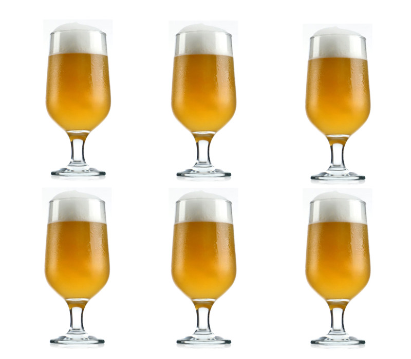 LAV Sklenený pohár BELEK na pivo 6ks 16,5x6,4 cm 0,385 L