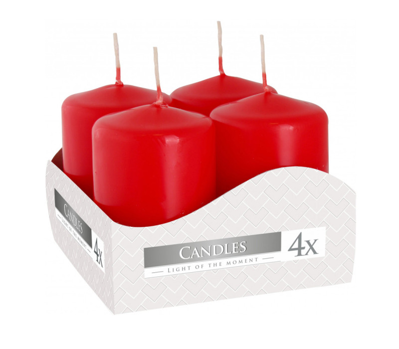 Sviečka adventná červená červená 4 ks 6x3,8 cm Sviečka adventná červená červená 4 ks 6x3,8 cm