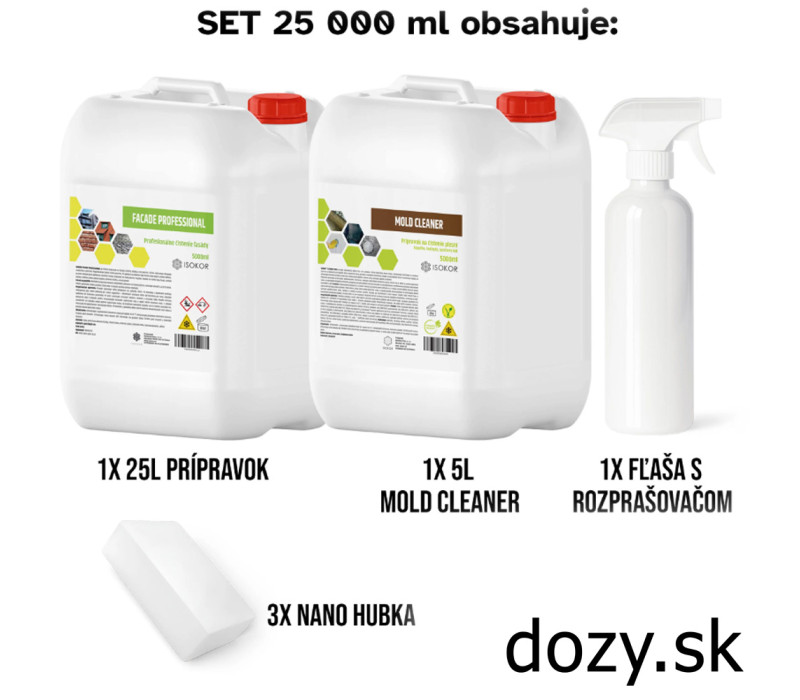 Isokor Set na odstránenie plesní, húb a ich zárodkov – interiér a exteriér 25 L Isokor Set na odstránenie plesní, húb a ich zárodkov – interiér a exteriér 25 L