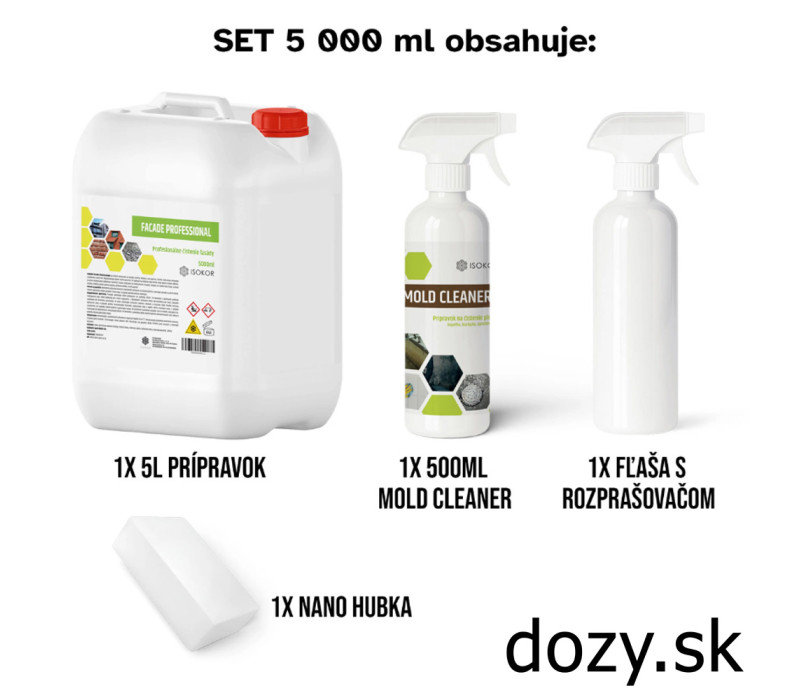 Isokor Set na odstránenie plesní, húb a ich zárodkov – interiér a exteriér 5 L Isokor Set na odstránenie plesní, húb a ich zárodkov – interiér a exteriér 5 L
