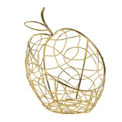 Košík kovový zlatý JABLKO 11,3x10,8x11,3 cm Košík kovový zlatý JABLKO 11,3x10,8x11,3 cm
