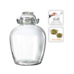 Fermentačná sklenená dóza s dvojitým vekom 35x25 cm 10 L Fermentačná sklenená dóza s dvojitým vekom 35x25 cm 10 L