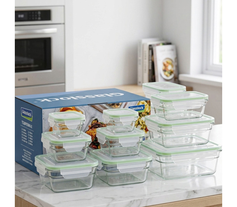 GLASSLOCK Sada sklenených dóz (12ks) 2x1710ml 2x950ml 2x450ml 2x900ml 2x400ml 2x145ml GLASSLOCK Sada sklenených dóz (12ks) 2x1710ml 2x950ml 2x450ml 2x900ml 2x400ml 2x145ml