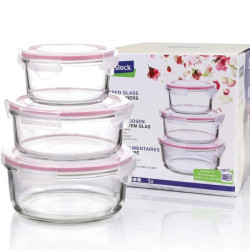 GLASSLOCK Sada sklenených dóz okrúhle (3ks) 1x400ml 1x715ml 1x950ml