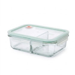 GLASSLOCK Sklenená dóza obdĺžníková delená s ventilom 19x14,1x5,5 cm 0,92 L GLASSLOCK Sklenená dóza obdĺžníková delená s ventilom 19x14,1x5,5 cm 0,92 L