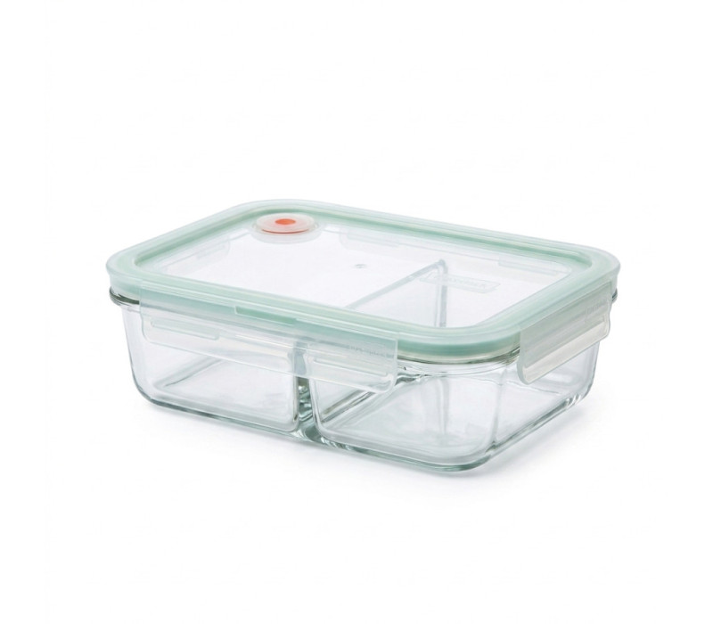 GLASSLOCK Sklenená dóza obdĺžníková delená s ventilom 19x14,1x5,5 cm 0,92 L GLASSLOCK Sklenená dóza obdĺžníková delená s ventilom 19x14,1x5,5 cm 0,92 L