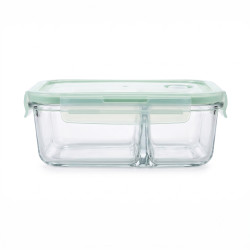 GLASSLOCK Sklenená dóza obdĺžníková delená s ventilom 17,7x13x6,8 cm 1 L GLASSLOCK Sklenená dóza obdĺžníková delená s ventilom 17,7x13x6,8 cm 1 L