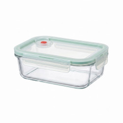 GLASSLOCK Sklenená dóza obdĺžníková s ventilom 16,4x11,5x5,7 cm 0,715 L