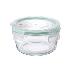 GLASSLOCK Sklenená dóza okrúhla s ventilom 11,5x5,7 cm 0,4 L GLASSLOCK Sklenená dóza okrúhla s ventilom 11,5x5,7 cm 0,4 L
