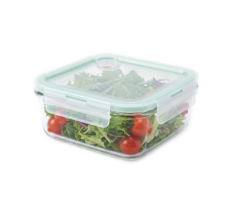 GLASSLOCK Sklenená dóza štvorcová s ventilom 16x16x6,9 cm 1,2 L GLASSLOCK Sklenená dóza štvorcová s ventilom 16x16x6,9 cm 1,2 L