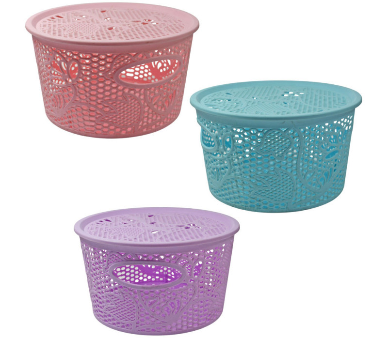 Košík plastový PUDRENKA s vekom 22x12 cm 2,6 L Košík plastový PUDRENKA s vekom 22x12 cm 2,6 L