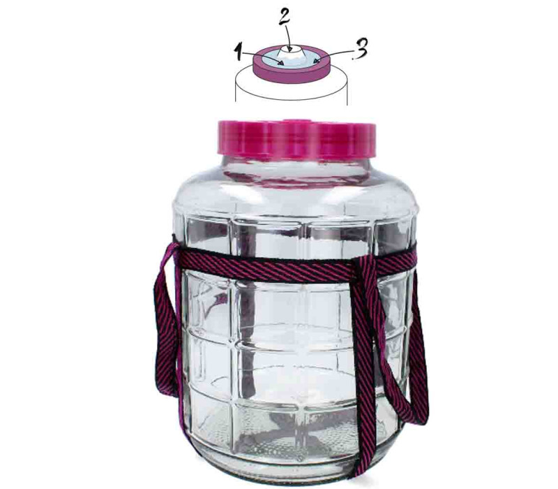 Fermentačná sklenená dóza s regulovaním prístupu vzduchu pomocou ventilu 36,5x25 cm 15 L Fermentačná sklenená dóza s regulovaním prístupu vzduchu pomocou ventilu 36,5x25 cm 15 L