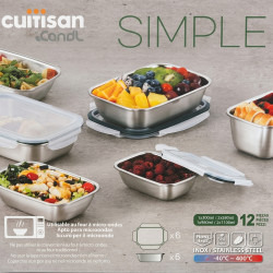 CUITISAN Nerezové dózy sada 6 kusov EC7-PS3567S 1x0,33l 2x0,58l 1x980l 2x1100ml