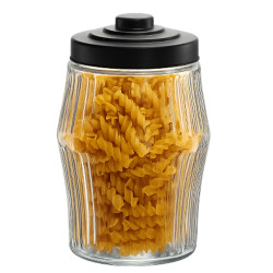 Sklenená dóza okrúhla plechové veko VRÚBKOVANÁ 25x16 cm 2,8 L Sklenená dóza okrúhla plechové veko VRÚBKOVANÁ 25x16 cm 2,8 L