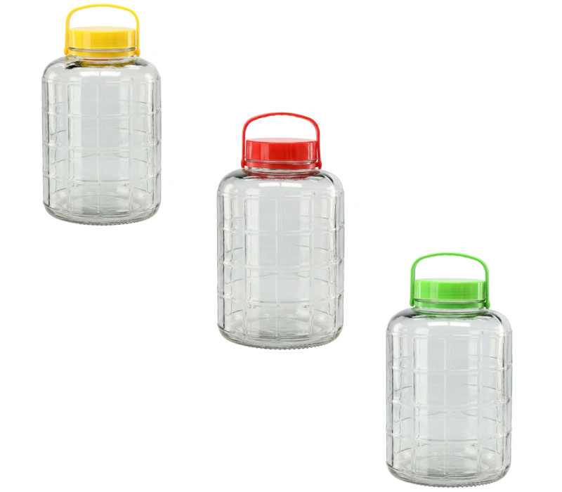 Fermentačná sklenená dóza s plastovým hermetickým uzáverom a držiakom 23x14 cm 3 L Fermentačná sklenená dóza s plastovým hermetickým uzáverom a držiakom 23x14 cm 3 L