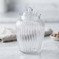 Sklenená dóza okrúhla sklenené veko VRÚBKOVANÁ 24x15 cm 2,25 L Sklenená dóza okrúhla sklenené veko VRÚBKOVANÁ 24x15 cm 2,25 L