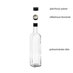 Fľaša sklenená MARASCA na olivový olej zatáčací uzáver 31x6,5 cm 0,75 L Fľaša sklenená MARASCA na olivový olej zatáčací uzáver 31x6,5 cm 0,75 L