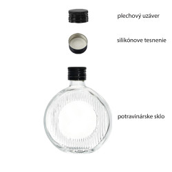 Fľaša sklenená MOON zatáčací uzáver 10,2x8,3x3 cm 0,1 L Fľaša sklenená MOON zatáčací uzáver 10,2x8,3x3 cm 0,1 L
