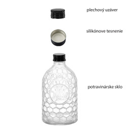 Fľaša sklenená PLAST MEDU zatáčací uzáver 14x8,3 cm 0,5 L Fľaša sklenená PLAST MEDU zatáčací uzáver 14x8,3 cm 0,5 L