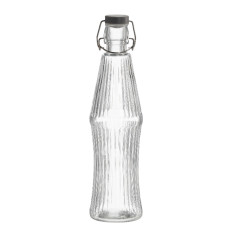 Fľaša sklenená VRÚBKOVANÁ suknička s retro uzáverom 20,5x6 cm 0,27 L Fľaša sklenená VRÚBKOVANÁ suknička s retro uzáverom 20,5x6 cm 0,27 L