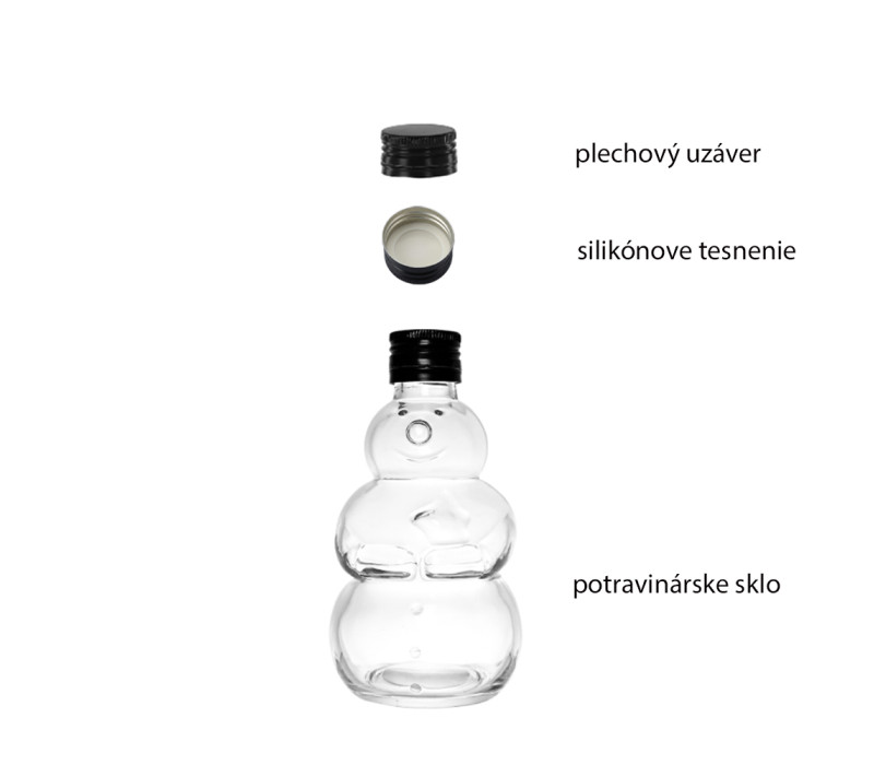 Fľaša sklenená SNEHULIAK zatáčací uzáver 15x8 cm 0,3 L Fľaša sklenená SNEHULIAK zatáčací uzáver 15x8 cm 0,3 L