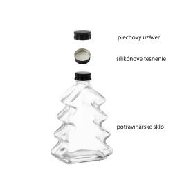 Fľaša sklenená STROMČEK zatáčací uzáver 15x10x4 cm 0,2 L Fľaša sklenená STROMČEK zatáčací uzáver 15x10x4 cm 0,2 L