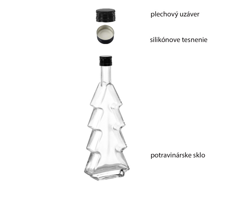 Fľaša sklenená STROMČEK zatáčací uzáver 30x10,54,8 cm 0,5 L Fľaša sklenená STROMČEK zatáčací uzáver 30x10,54,8 cm 0,5 L