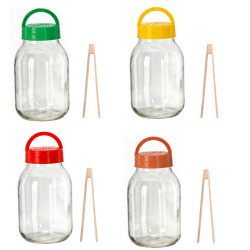 Fermentačná sklenená dóza na fermentáciu kysnutie uhoriek drevené štipce držiak 26x14 cm 3 L Fermentačná sklenená dóza na fermentáciu kysnutie uhoriek drevené štipce držiak 26x14 cm 3 L