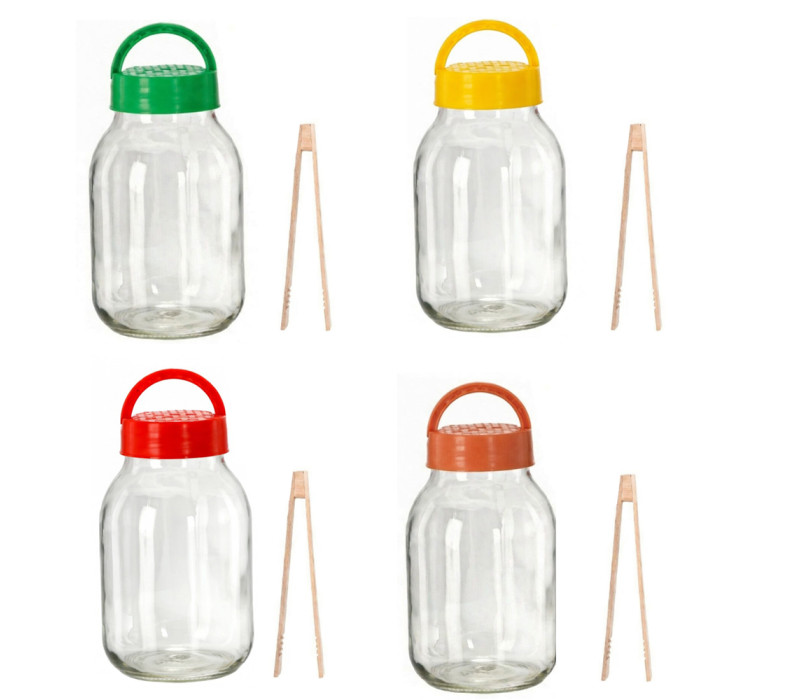 Fermentačná sklenená dóza na fermentáciu kysnutie uhoriek drevené štipce držiak 26x14 cm 3 L Fermentačná sklenená dóza na fermentáciu kysnutie uhoriek drevené štipce držiak 26x14 cm 3 L
