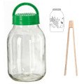 Fermentačná sklenená dóza na fermentáciu kysnutie uhoriek drevené štipce držiak 30,5x16 cm 5 L Fermentačná sklenená dóza na fermentáciu kysnutie uhoriek drevené štipce držiak 30,5x16 cm 5 L