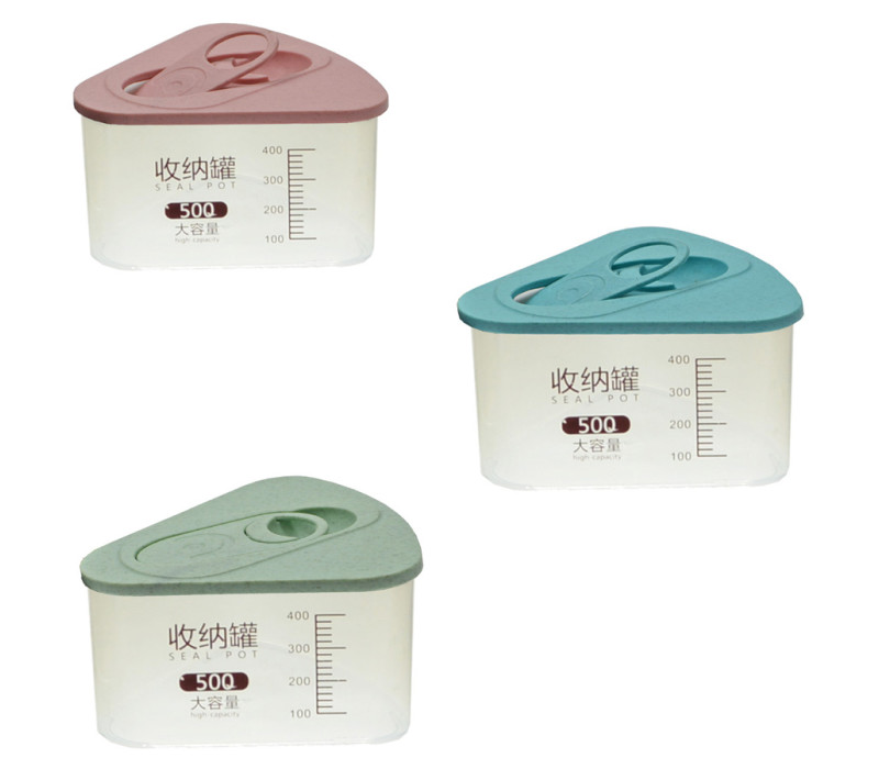 Plastová dóza na závit trouholníková s odmerkou 11x7 cm 0,5 L Plastová dóza na závit trouholníková s odmerkou 11x7 cm 0,5 L