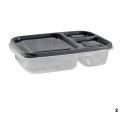 HOBBY LIFE Plastová dóza delená obdĺžníková 23,5x15,3x5 cm 1,15 L