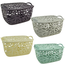 Košík plastový s vekom LÍSTOK 30x23x15 cm Košík plastový s vekom LÍSTOK 30x23x15 cm