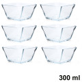 LAV Sklenená miska štvorcová 6ks 10,5x5,7cm 300ml LAV Sklenená miska štvorcová 6ks 10,5x5,7cm 300ml
