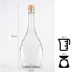 Fľaša sklenená IKONA 20x8x5 cm 0,25 L Fľaša sklenená IKONA 20x8x5 cm 0,25 L