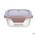 Sklenená dóza štvorcová s ventilom 15x15x6 cm 0,8 L